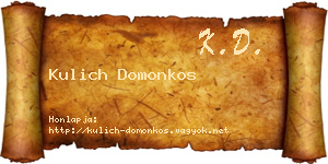 Kulich Domonkos névjegykártya
